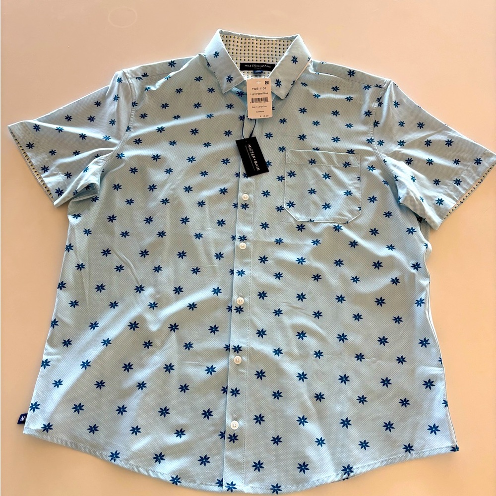 Men’s Mizzen & Main Leeward Short Sleeve Shirt Size XL NWT